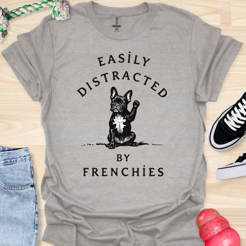 Easily distracted by frenchies - V17 - The Wave T-Shirt